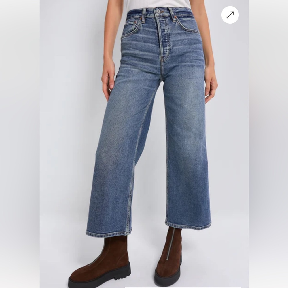 RE/DONE High Rise Wide Leg Crop size 28